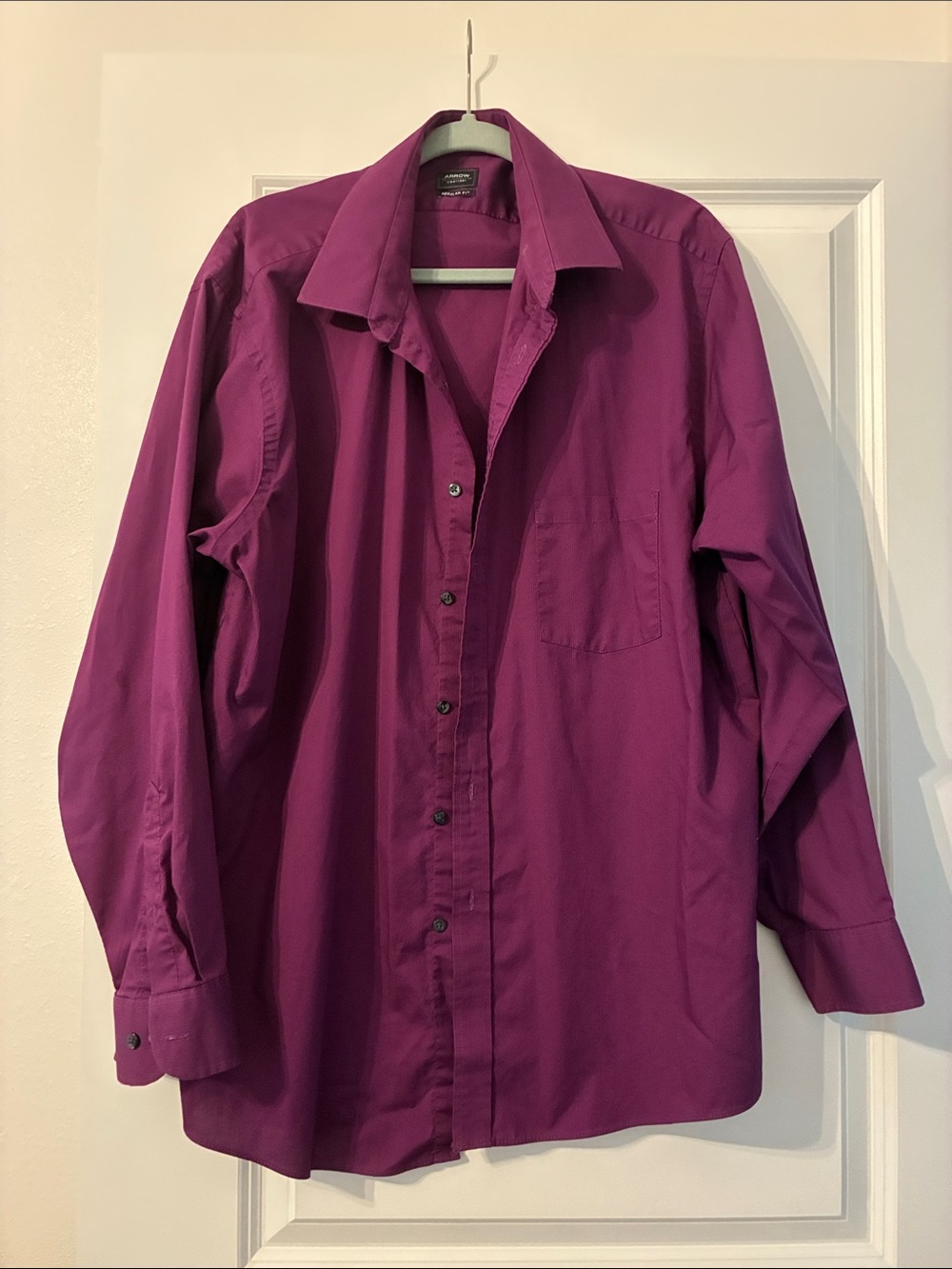 Arrow USA 1851 Dress Shirt Button Down Purple Shirt Mens XL